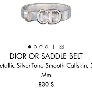 Authentic Dior belt silver
